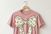 Banana Pattern Coquette Bow PNG, a Shirt Mockup by Vector Stall (Thumbnail 1 of 16)