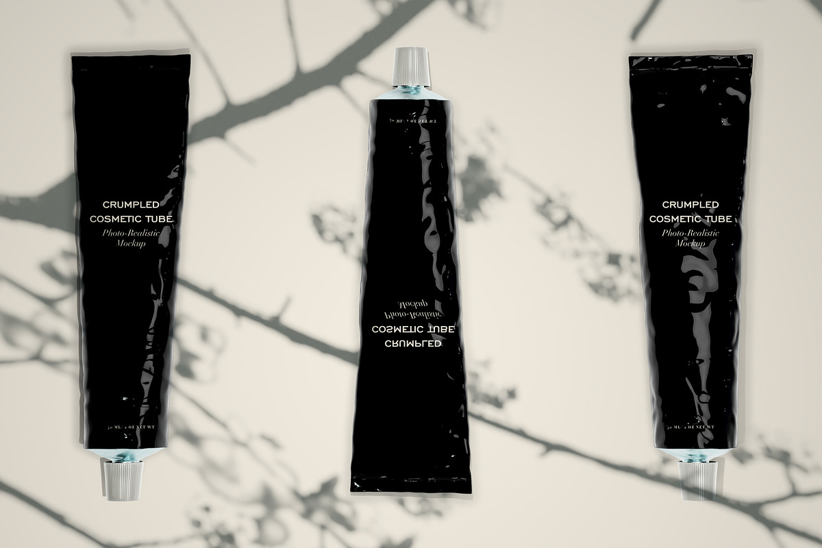 Crumpled Cosmetic Tube Mockup Set, a Product Mockup by Zumrod (Photo 4 of 11)