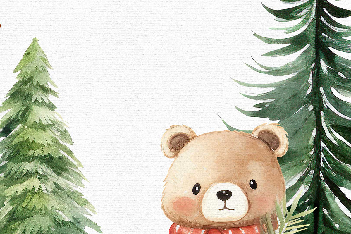 Watercolor Christmas Bear Clipart, an Illustration by Autumn Breeze (Photo 4 of 7)