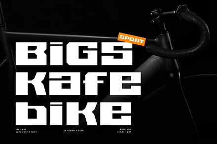 Bigskafe Bike Sport, Automotive Font, a Sans Serif Font by QR Design Studio