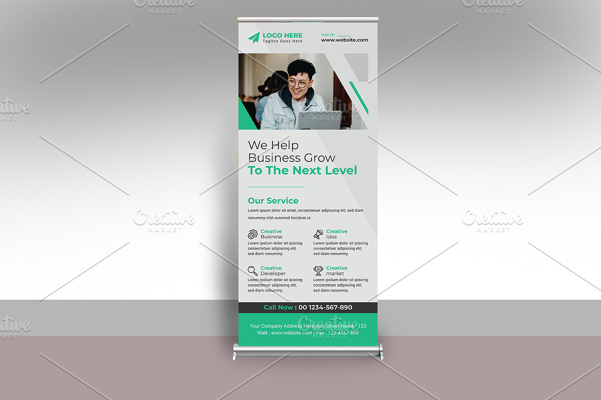 business rollup with 3 color, a Stationery Template by creative-som (Photo 4 of 4)
