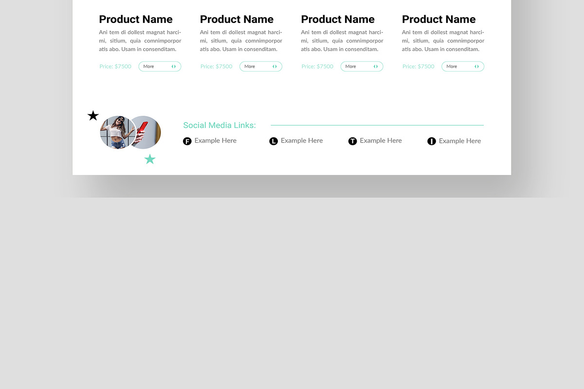 Fashion Landing Page Layout, an UI Kit Template by CreativeShaper (Photo 6 of 6)