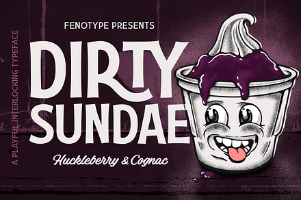 Dirty Sundae -Interlocking Typeface, a Font by Fenotype