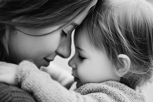Tender black and white loving mother, a Person Photo by MistyDay