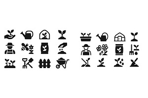 Collection of gardening icons, an Object Illustration by ZinetroN