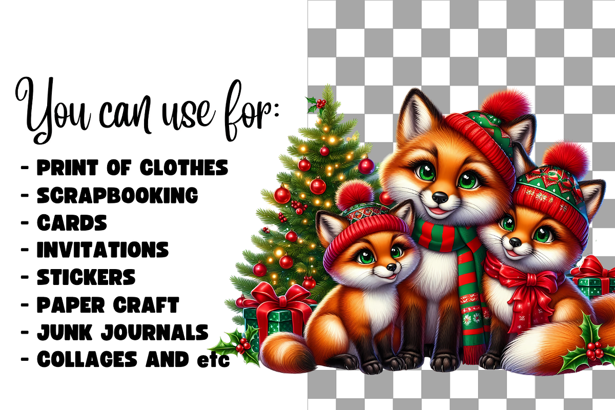 Christmas animal families, an Animal Illustration by AnetArtStore (Photo 6 of 8)