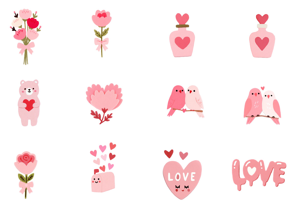 Watercolor Valentine clipart, an Illustration by Designworld (Photo 2 of 4)