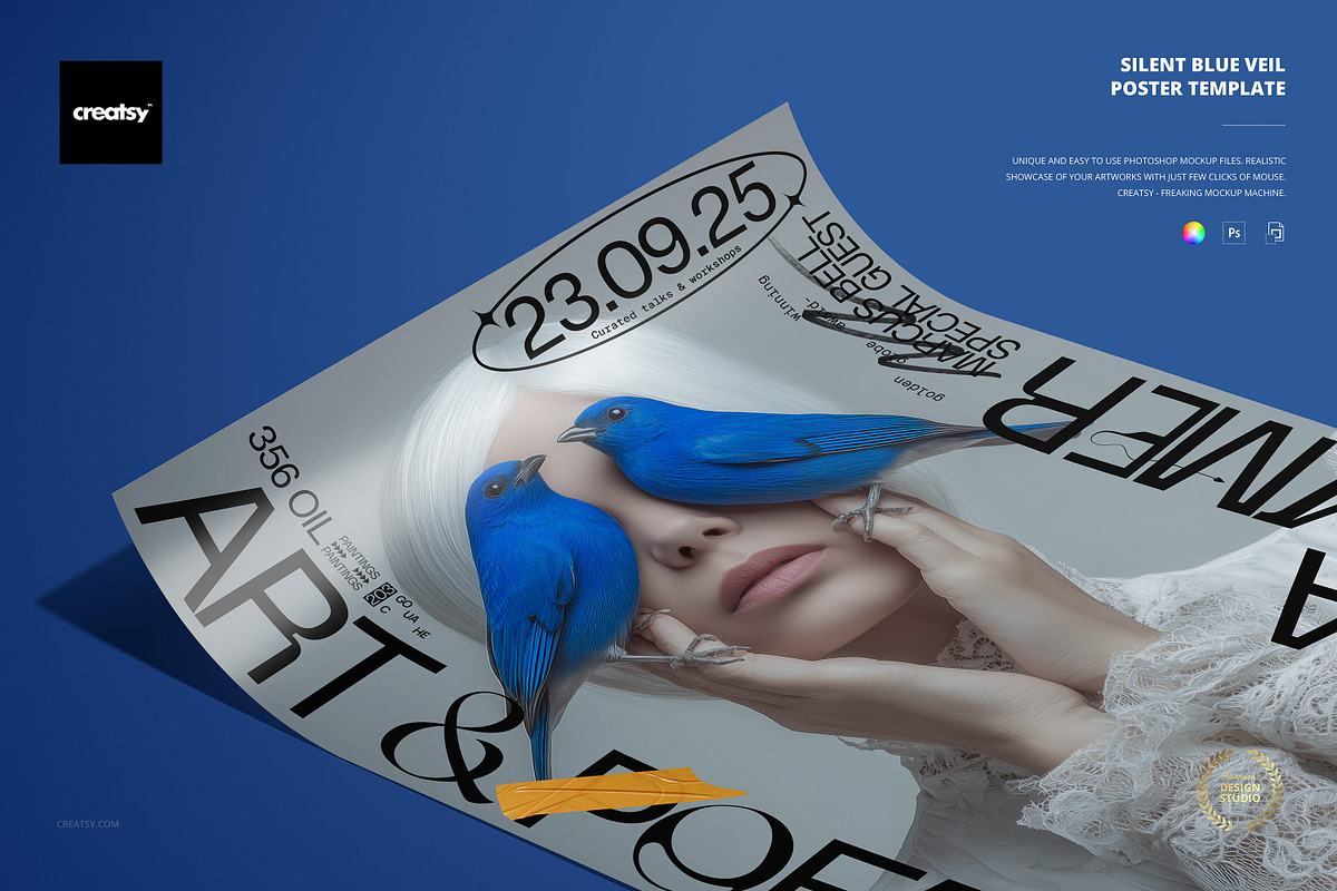 Silent Blue Veil Poster Template, a Poster Template by creatsy5 (Photo 1 of 4)