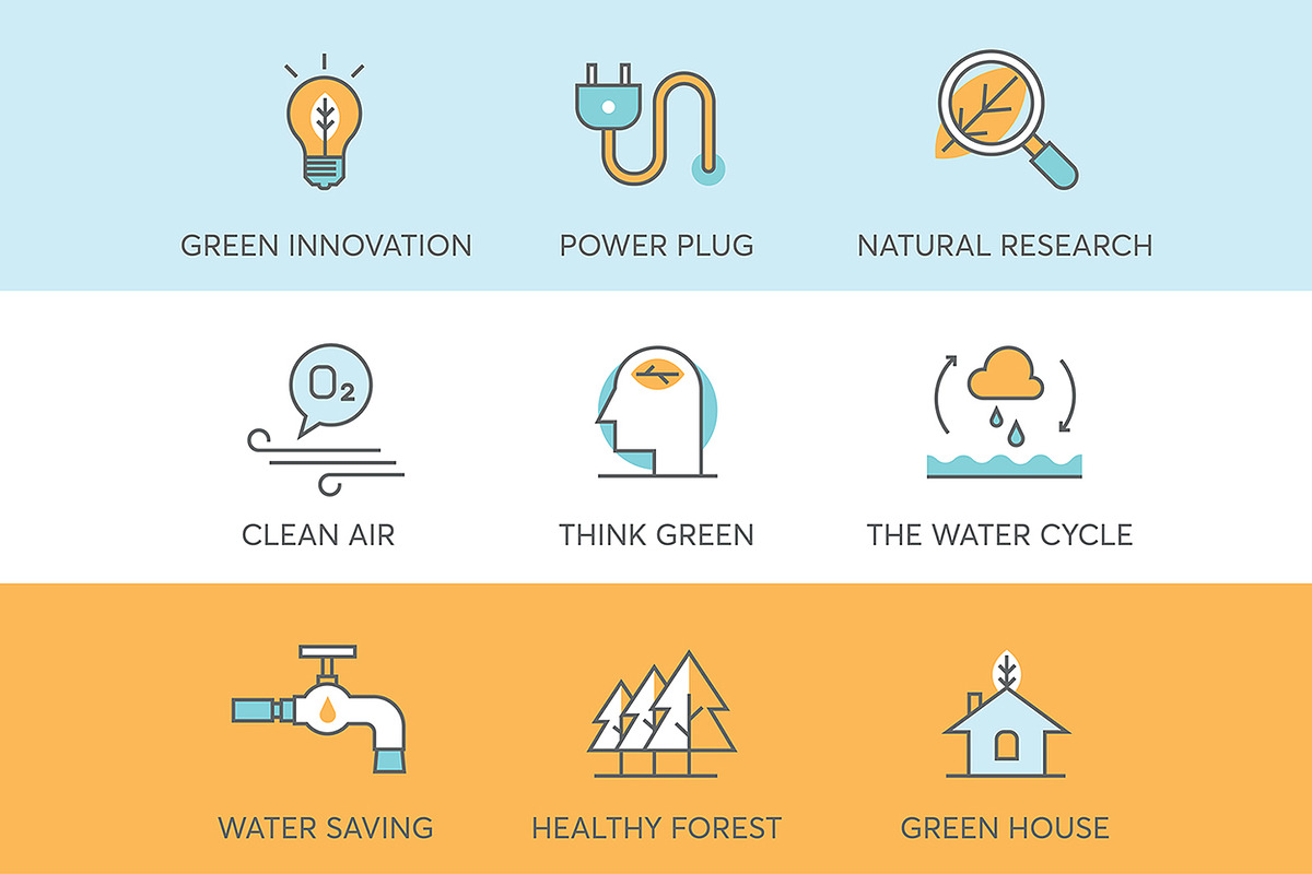 45 Environment & Eco Friendly Icons, an Outline Icon by kucingklawu (Photo 6 of 7)