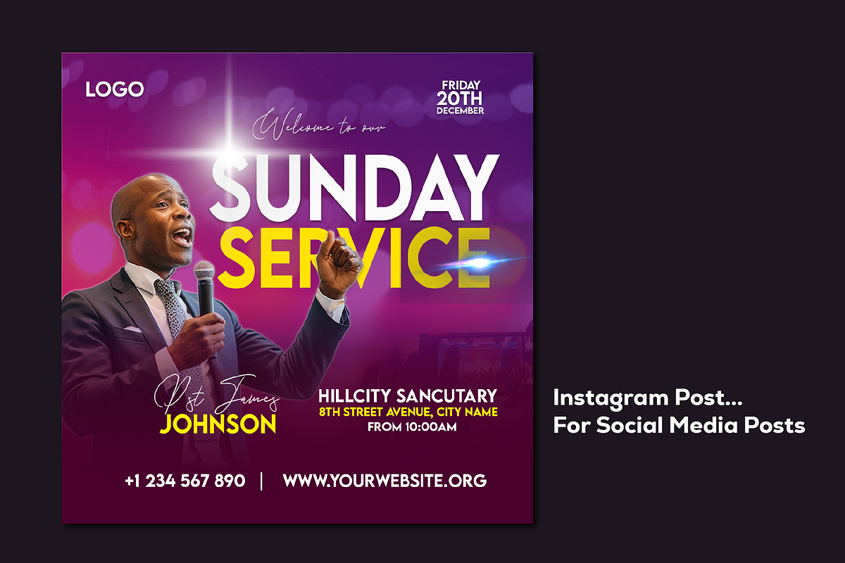 4-in-1 Church Flyer Template, a Social Media Template by Sipi_Graphics (Photo 4 of 6)