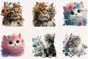 Floral Cat and Dog Clipart Bundle, a Seasonal Illustration by CreationArt (Thumbnail 4 of 7)