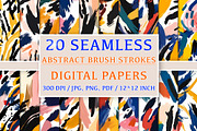 20 Seamless Abstract Brush Strokes, a Pattern Graphic by Nordic Design (Thumbnail 1 of 9)