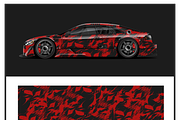 Dynamic Racing Car Wrap Design, a Transportation Illustration by CarWrap design (Thumbnail 3 of 4)
