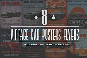 Retro Car Flyer/Poster Bundle