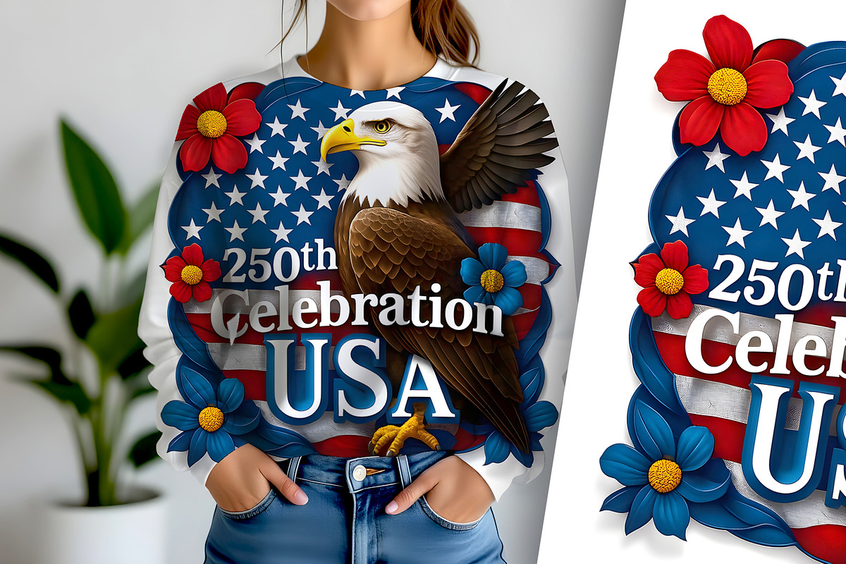 250th Anniversary Celebration Eagle, a Decorative Illustration by Sharon Schwalbe (Photo 2 of 4)