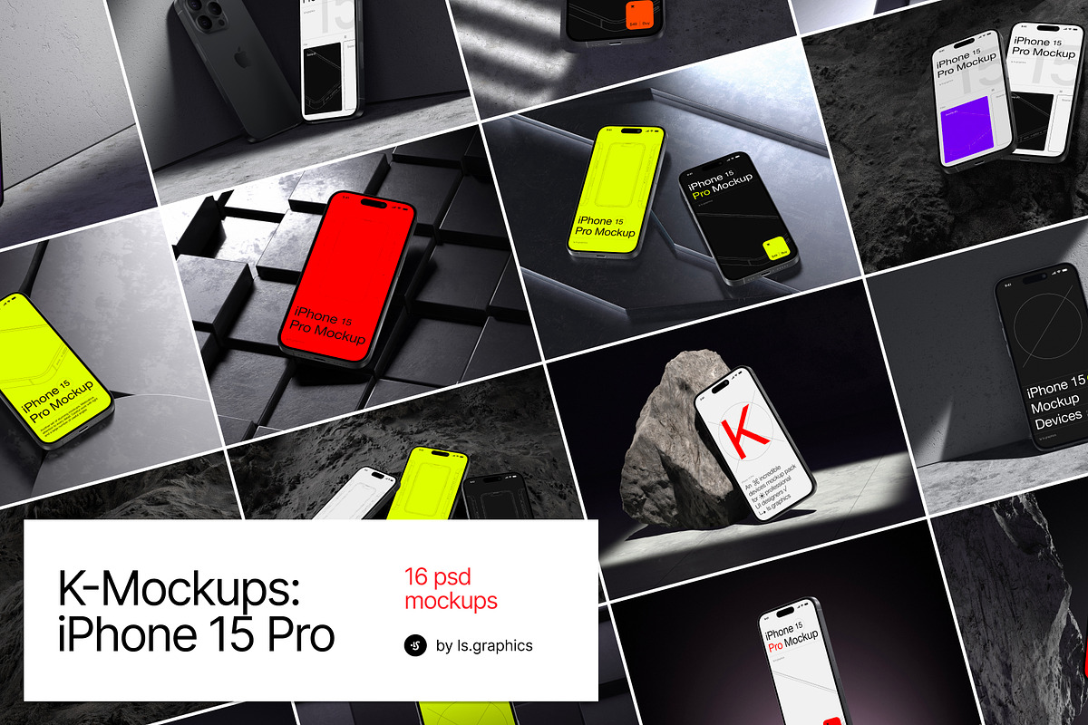 K-Mockups: iPhone 15 Pro, an iPhone Mockup by ls.graphics (Photo 1 of 10)