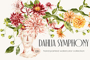 Dahlia Watercolor Collection, a Decorative Illustration by ArtMaslyana (Thumbnail 1 of 15)