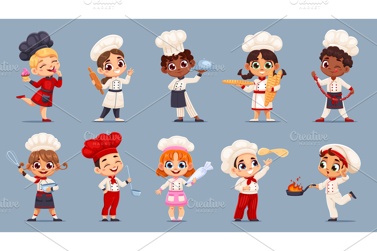 Kid cook chefs, cooking children, a Person Illustration by Buch&Bee