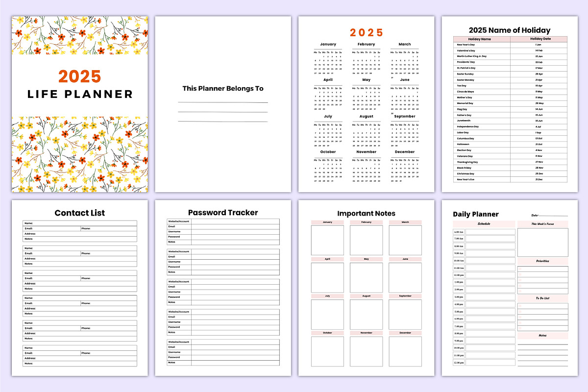 2025 Life Planner Canva Template