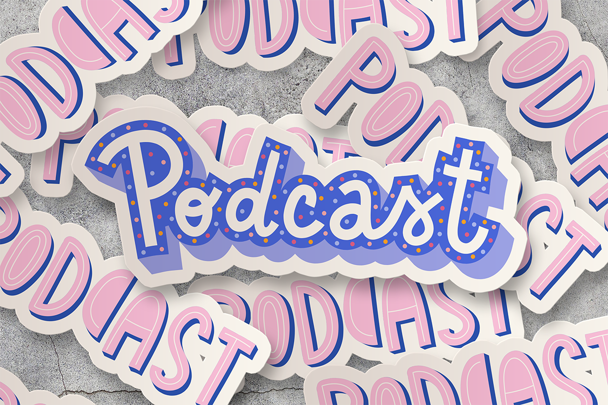 Podcast, podcasters and listeners, a Person Illustration by Fave Brush (Photo 6 of 7)