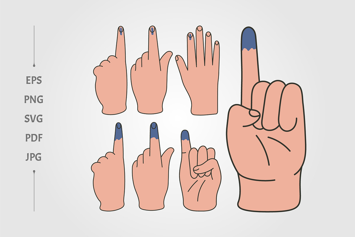 set of election ink mark vector, an Object Graphic by lawoel
