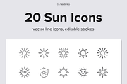 Sun Line Icons, an Outline Icon by Nadiinko (Thumbnail 1 of 2)