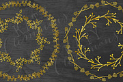 Gold Sprig Wreaths clip art pack, a Texture Illustration by Katy Clemmans (Thumbnail 2 of 5)