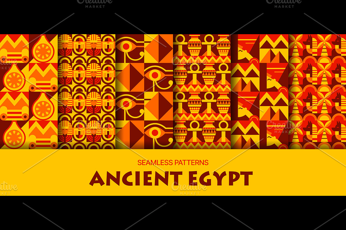 Ancient Egypt seamless patterns set, a Decorative Illustration by Buch&Bee (Photo 2 of 3)
