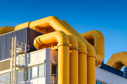 Pipes at an oil refinery., an Industrial Photo by Landscape and travel