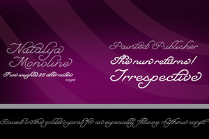 Natalya Monoline, a Script Font by insigne