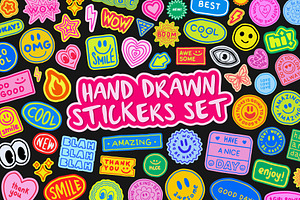 HAND DRAWN Y2K GROOVY STICKERS, a Decorative Illustration by craftlove