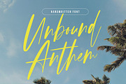 Unbound Anthem handwritten font, a Handwritten Font by Minna Kaario (Thumbnail 1 of 14)
