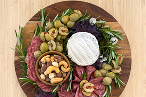 Gourmet Charcuterie Board Overhead