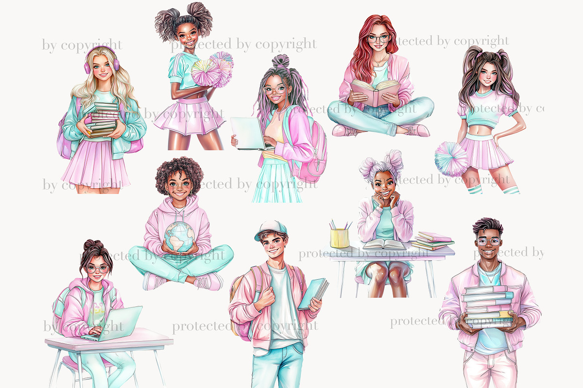 Back To School Clipart, a Person Illustration by GlamArtZhanna (Photo 5 of 8)