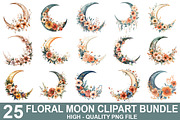 Floral Moon Clipart Design Bundle, an Illustration by crative8112 (Thumbnail 1 of 10)