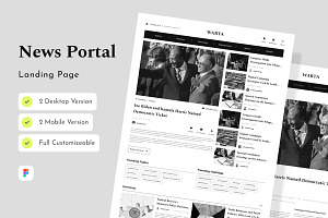Warta - News Portal Landing Page, a Landing Page Template by twinstd