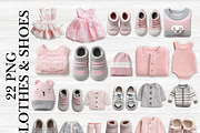 Pink and Gray Baby Scene Creator, a Product Mockup by AllTheKewtClipart (Thumbnail 6 of 8)