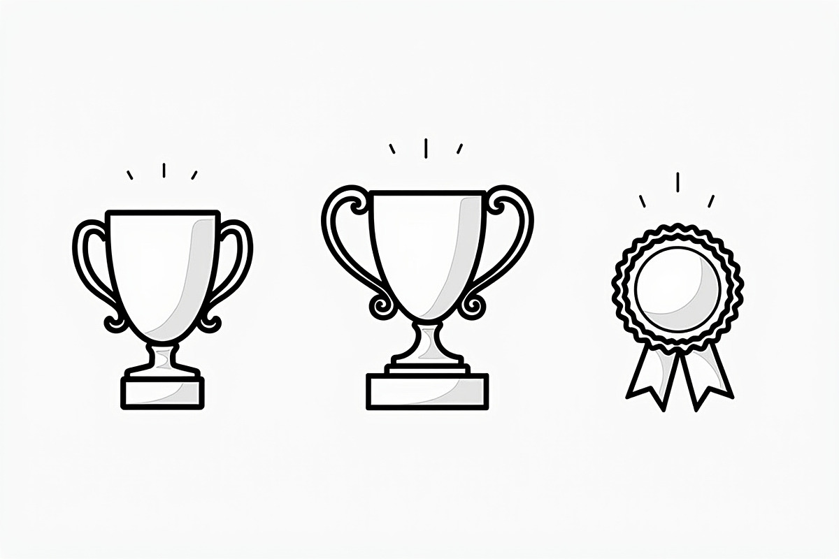 Trophy Cup and Medal Icon Set, an Illustration by Designs_River (Photo 4 of 7)