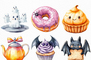 Pastel Halloween Tea Party Clipart, an Illustration by Craft Nest (Thumbnail 2 of 6)