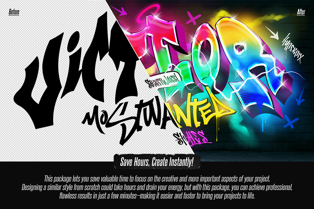 Graffiti Text Effects (10 PSD Files), a Layer Style Add-On by Hyperpix Productions (Photo 2 of 14)
