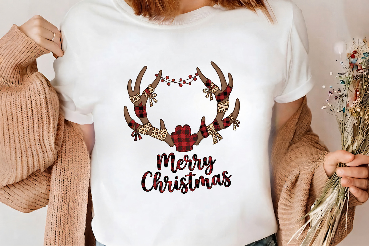 Plaid Leopard Antler Christmas PNG, a Seasonal Illustration by CrexoraLab (Photo 4 of 4)