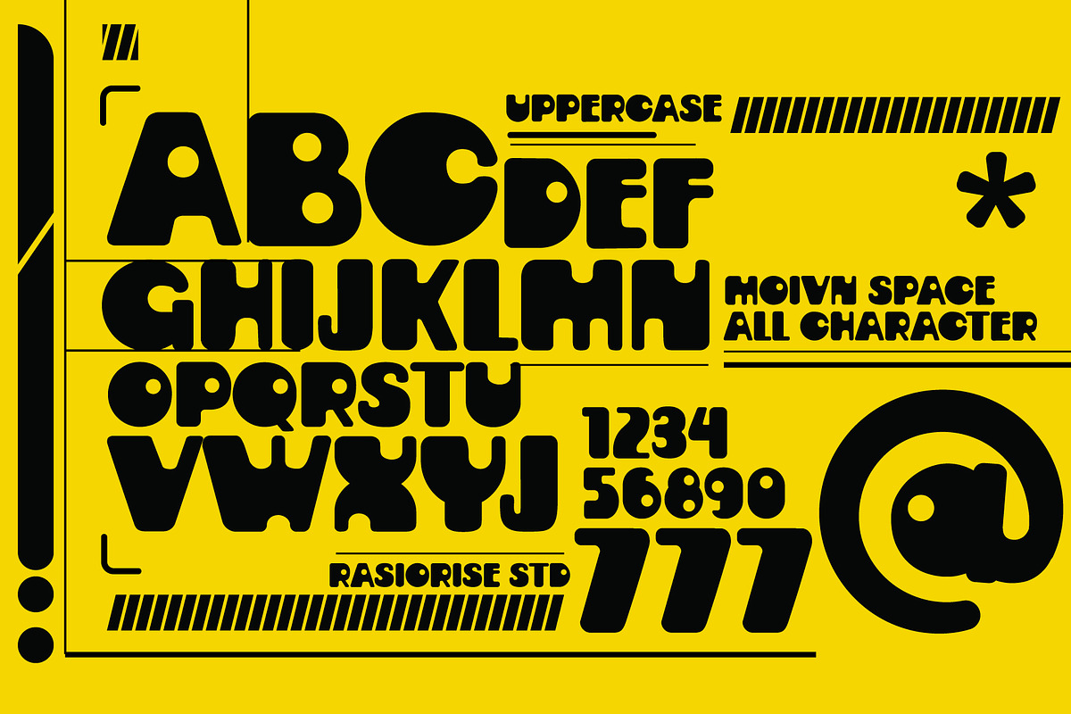 Movin Space a Y2K Game Font, a Sans Serif Font by Rasiorise Studio (Photo 2 of 8)