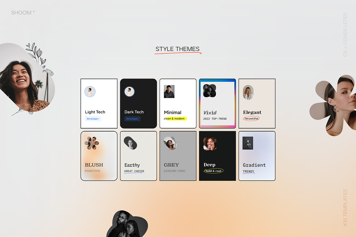 Modern Resume Bundle: 10 PRO Themes, a Resume Template by SHOOM HOUSE (Photo 13 of 13)
