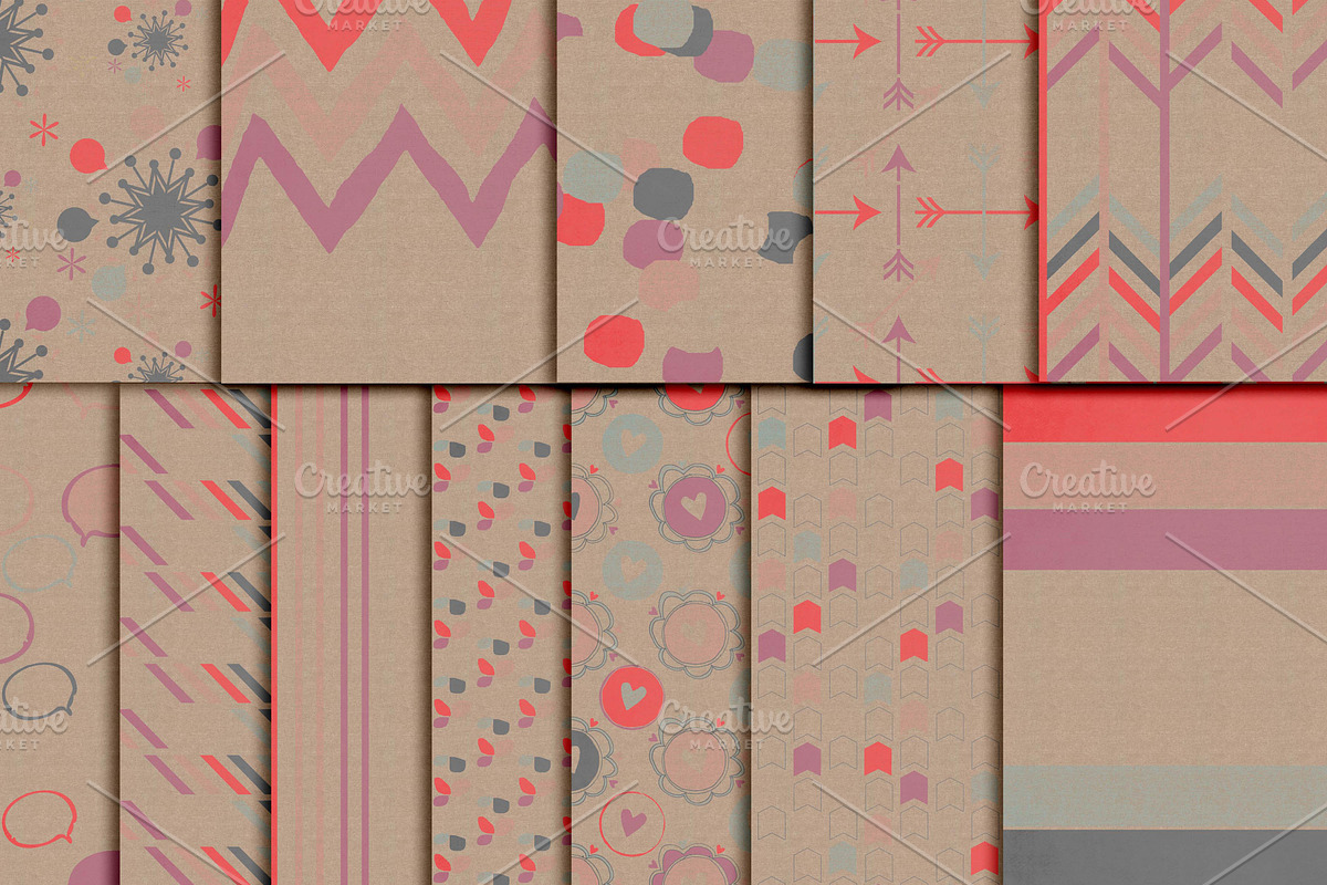 Digital Paper Pack- Patterned Burlap