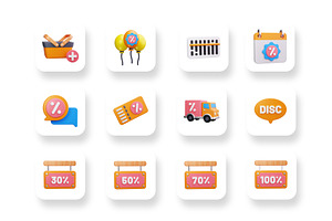 Discounts And Offers 3D Icons