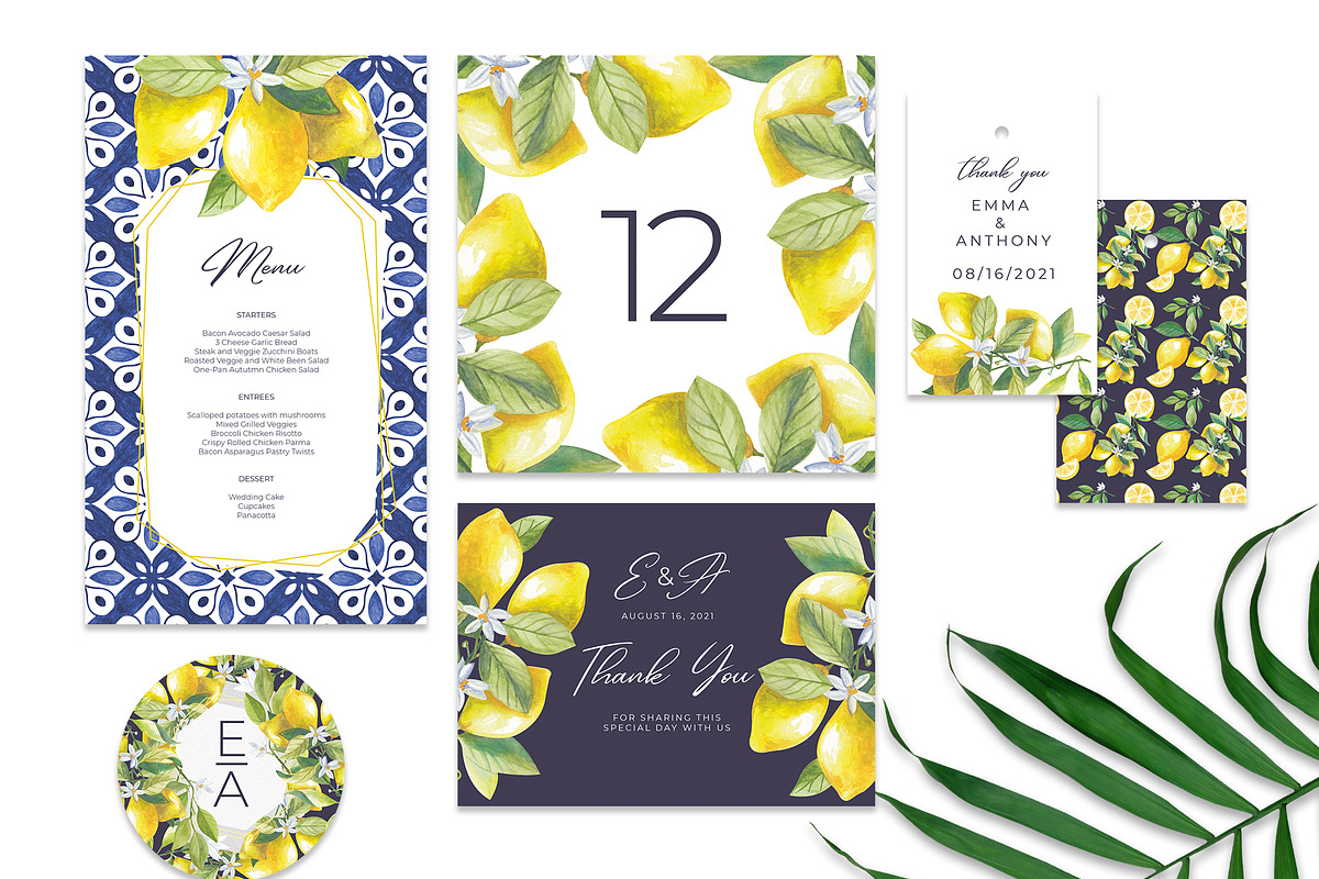 Fresh lemonade Wedding Suite, an Invitation Template by HannaSymo (Photo 3 of 7)