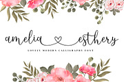 Amelia Esthery Script, a Script Font by sizimon (Thumbnail 1 of 6)