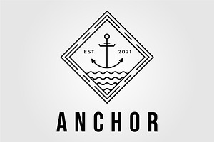 minimalist anchor and marine logo, an Illustration by Rizkaarishandy_shop