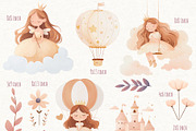 Cute Unicorn and Princess Clipart, a Person Illustration by ekossa_art (Thumbnail 3 of 8)