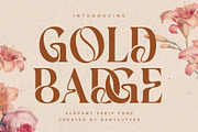 Gold Badge Unique Display Serif Font, a Serif Font by RantautypeStudio (Thumbnail 1 of 15)